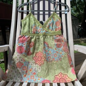 INC.EUC Poly-cotton eyelet top w adjustable straps